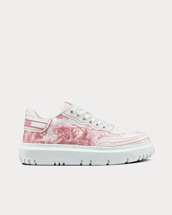 Addict Raspberry Toile de Jouy Technical Fabric Low Top Sneakers