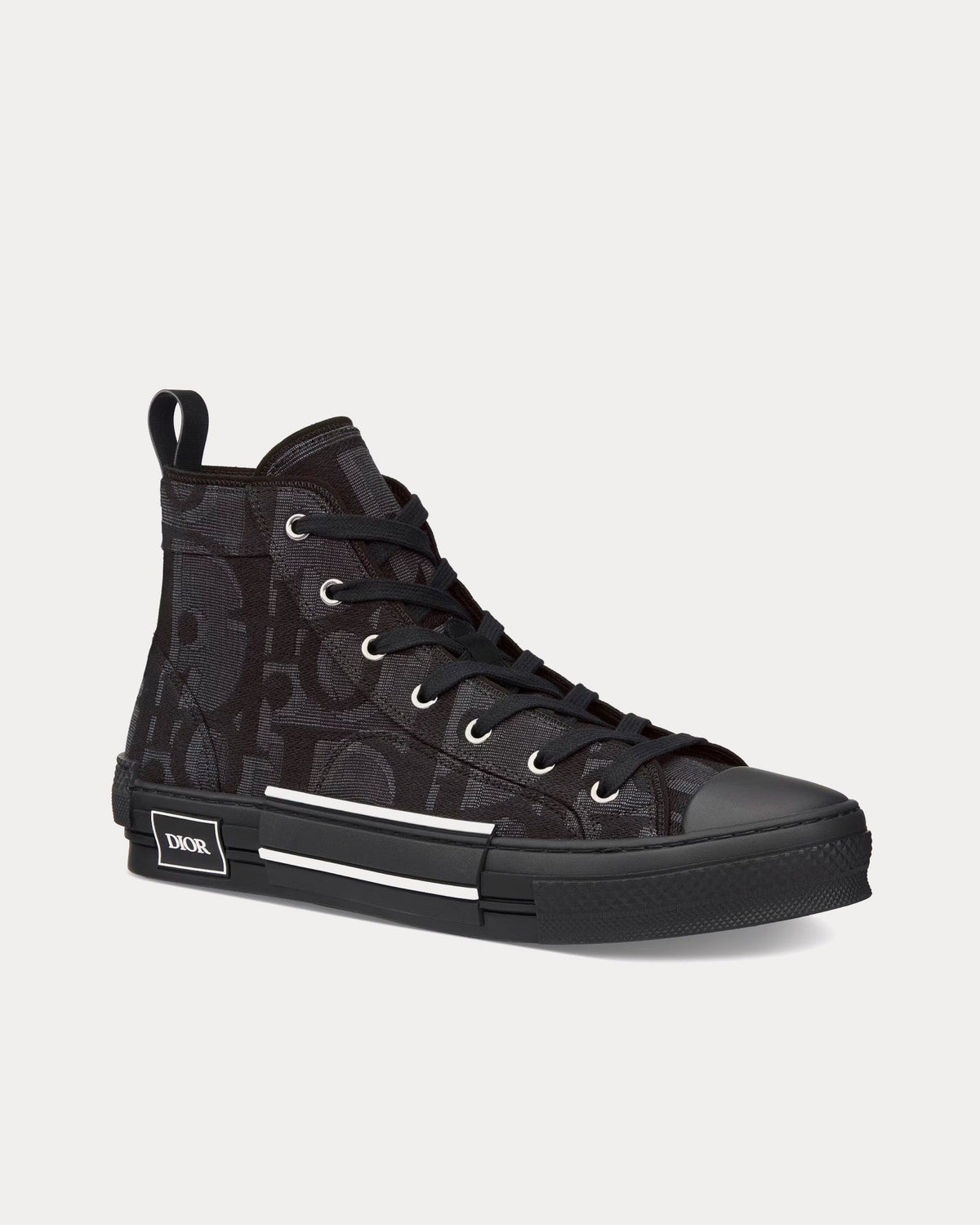 B23 Black Maxi Dior Oblique Jacquard High Top Sneakers