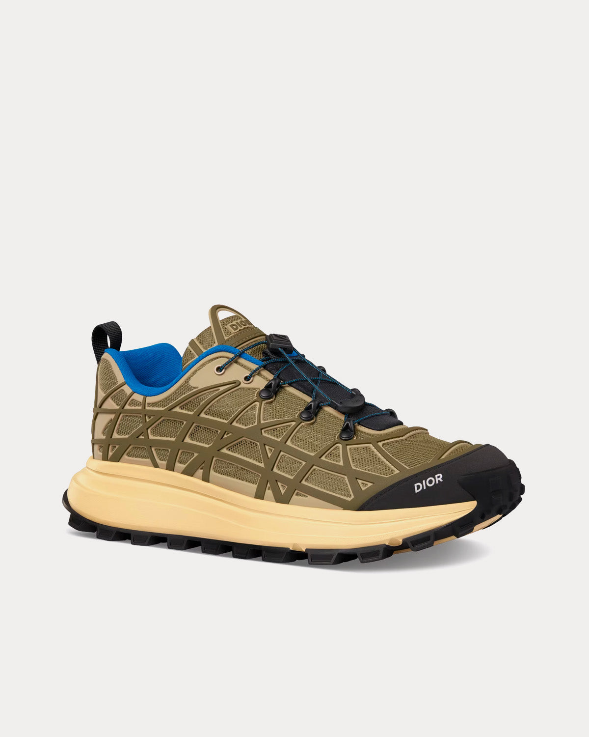 B31 Runner Technical Mesh & Rubber with Warped Cannage Motif Brown / Khaki Low Top Sneakers
