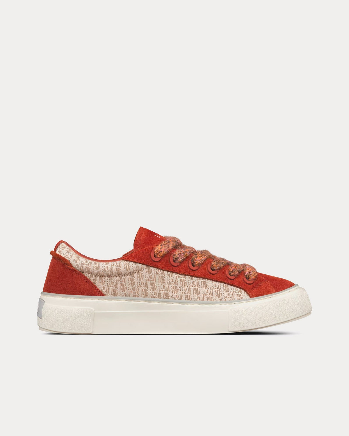 B33 Brown and Cream Dior Oblique Jacquard and Brown Suede Low Top Sneakers