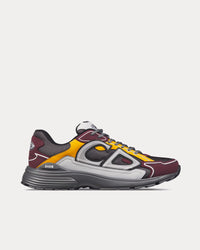 B30 Mesh & Technical Deep Gray Mesh with Burgundy, Yellow and Gray Technical Fabric Low Top Sneakers