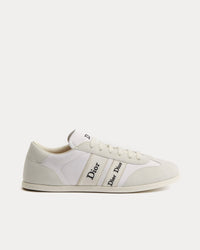 Ribbon Suede Calfskin & Technical Fabric White Low Top Sneakers