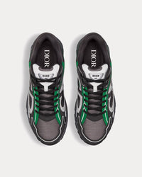 B30 Deep Gray Mesh with Green, Black and Gray Technical Fabric Low Top Sneakers