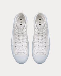 B23 Transparent Canvas with White Raised Dior Oblique Motif High Top Sneakers