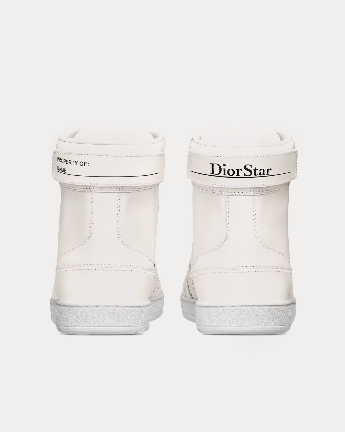 Dior Star Calfskin & Suede White High Top Sneakers