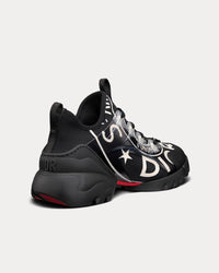 D-Connect Black Technical Fabric with Dior Union Print Low Top Sneakers
