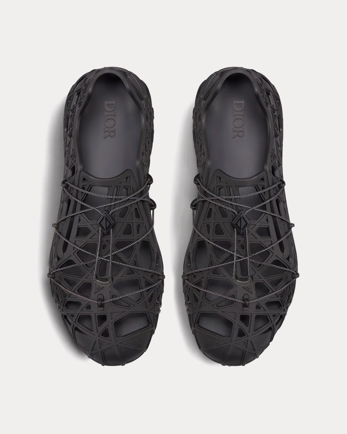 Dior Warp Black Cosmo Rubber with Warped Cannage Motif Sandals