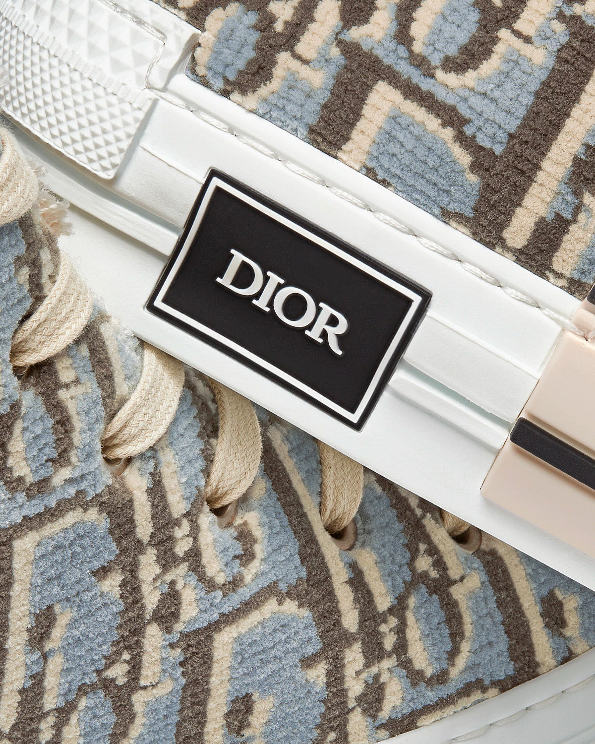 B23 Greige Dior Oblique Tapestry High Top Sneakers