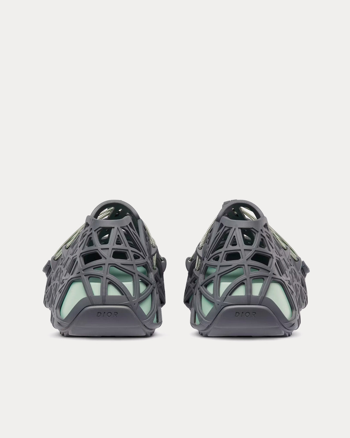Dior Warp Anthracite Gray Cosmo Rubber with Warped Cannage Motif Sandals