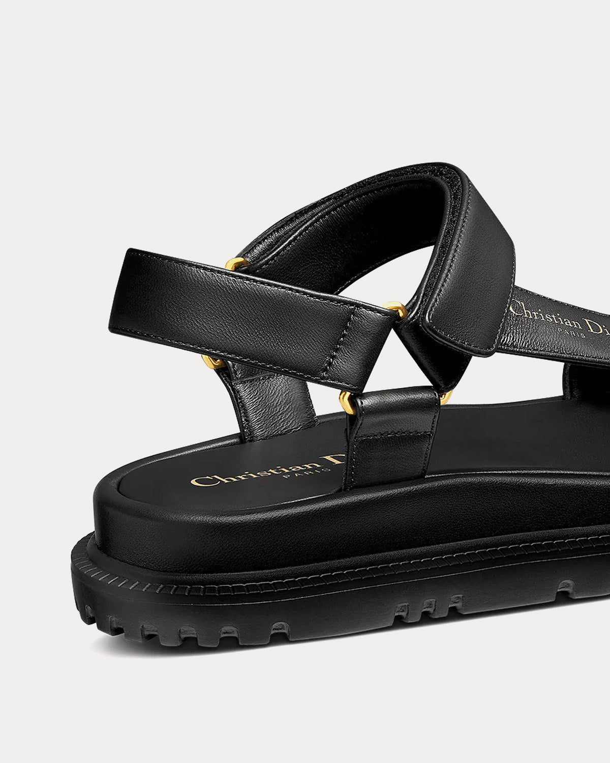 D-Wave Black Lambskin Sandals