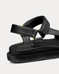 D-Wave Black Lambskin Sandals