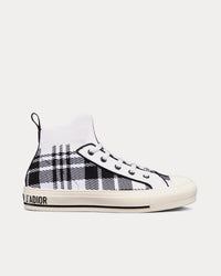 Walk'n'Dior Black and White Check'n'Dior Technical Mesh High Top Sneakers