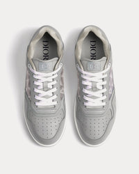 B27 Dior Gray Smooth Calfskin and CD Diamond Canvas Low Top Sneakers