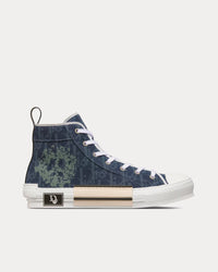Dior Tears B23 Blue Dior Oblique and Peace Sign Dior Tears Denim High Top Sneakers