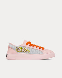 B33 Calfskin & Dior Oblique Canvas Pink / Grey / White Low Top Sneakers