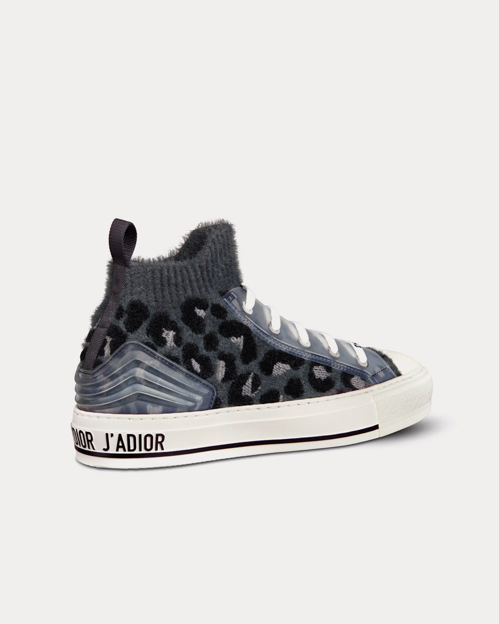 Walk'n'Dior Fur-Effect Knit with Gray Mizza Print High Top Sneakers