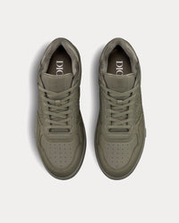 B27 Khaki Grained Calfskin and Khaki Dior Gravity Leather Low Top Sneakers