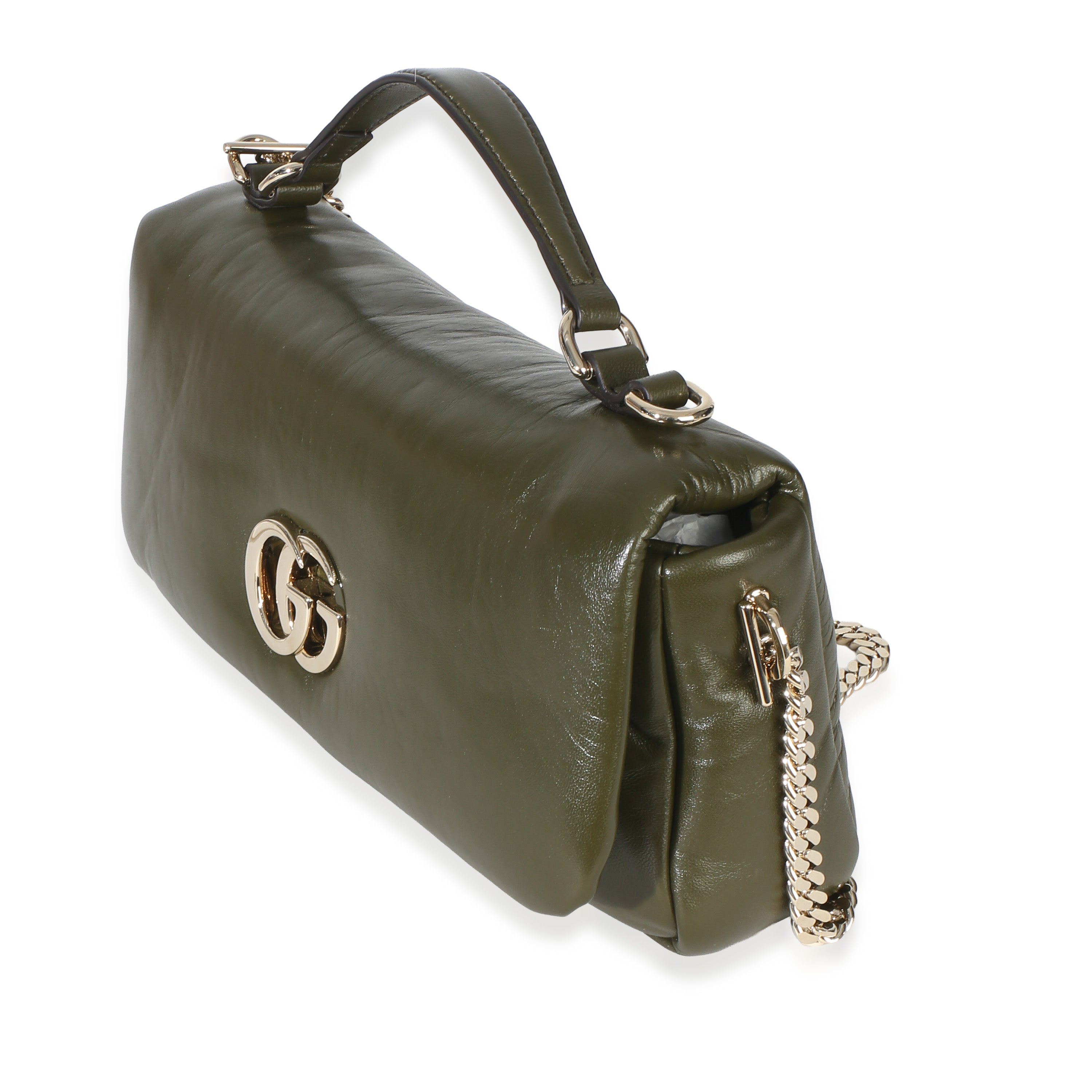 Green Lambskin Milano Small Top Handle Shoulder Bag