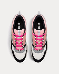 B22 Pink and White Technical Mesh with Pink and Black Calfskin Low Top Sneakers
