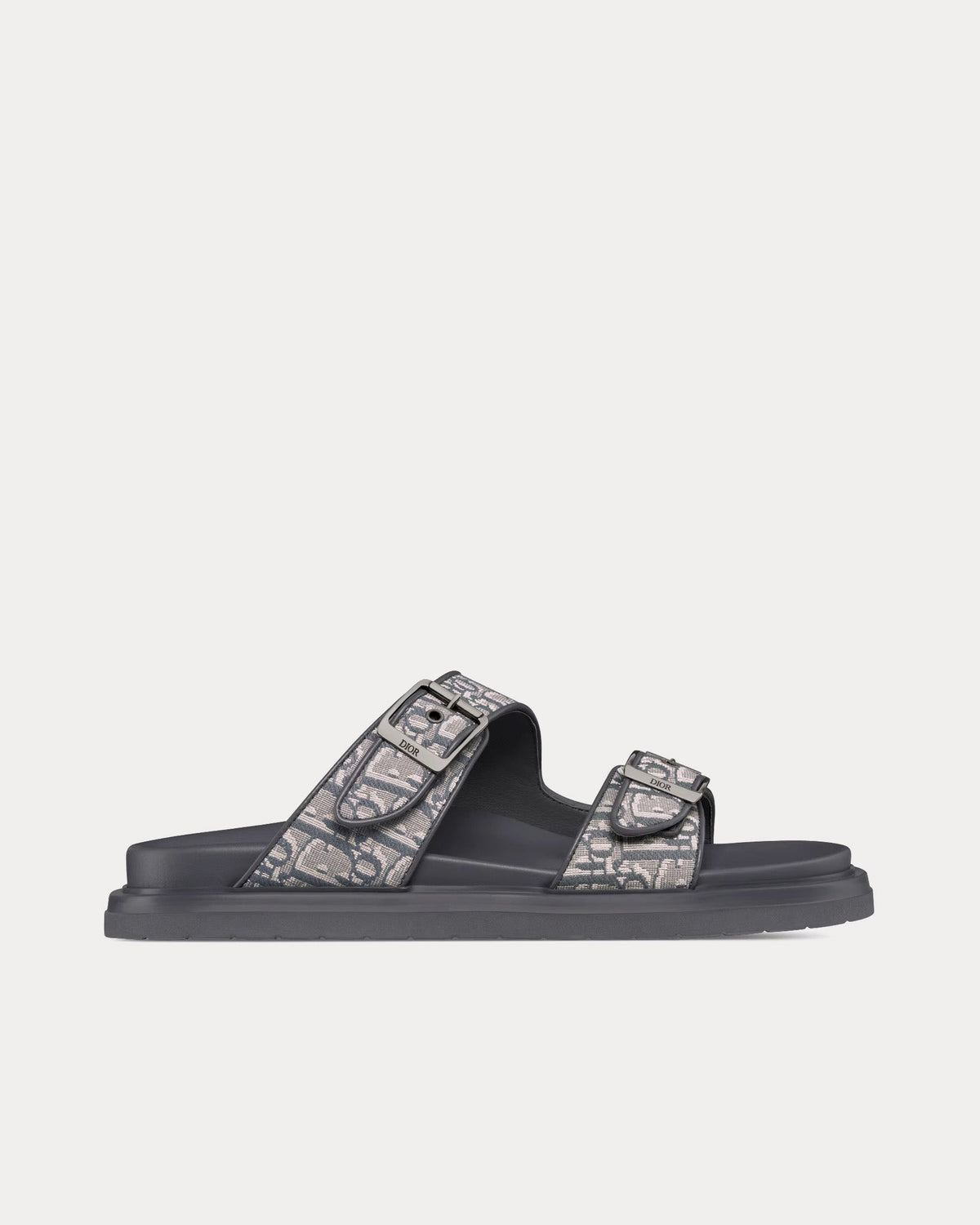 Aqua Dark Grey Dior Oblique Jacquard Sandals