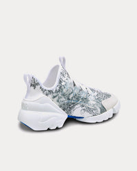 D-Connect Blue and White Technical Fabric with Dior Étoile Print Low Top Sneakers