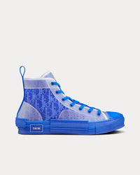 B23 Blue Dior Oblique Canvas High Top Sneakers