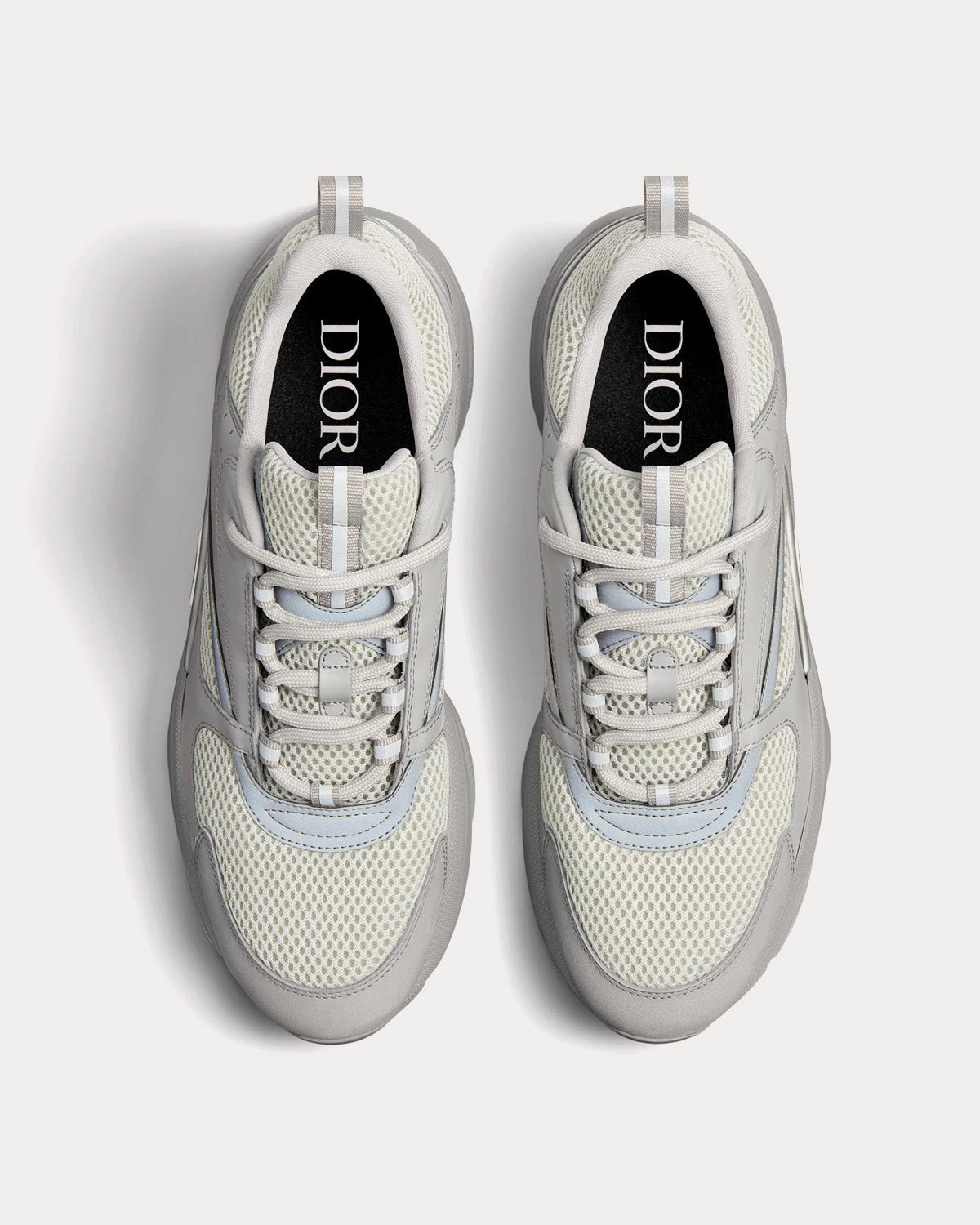 B22 Technical Mesh & Smooth Calfskin Dior Gray Low Top Sneakers