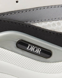 B22 Gray Technical Mesh with White and Black Smooth Calfskin Low Top Sneakers