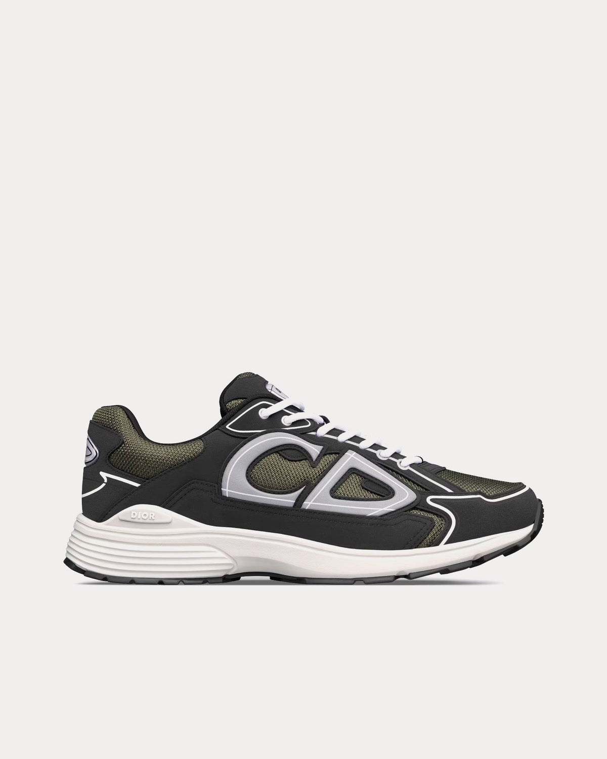 B30 Deep Green Mesh and Black Technical Fabric Low Top Sneakers