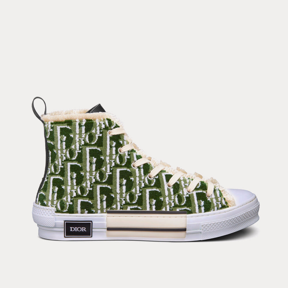 B23 Olive Dior Oblique Tapestry High Top Sneakers