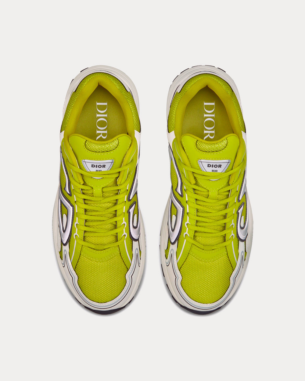 B30 Yellow Mesh and White Technical Fabric Low Top Sneakers