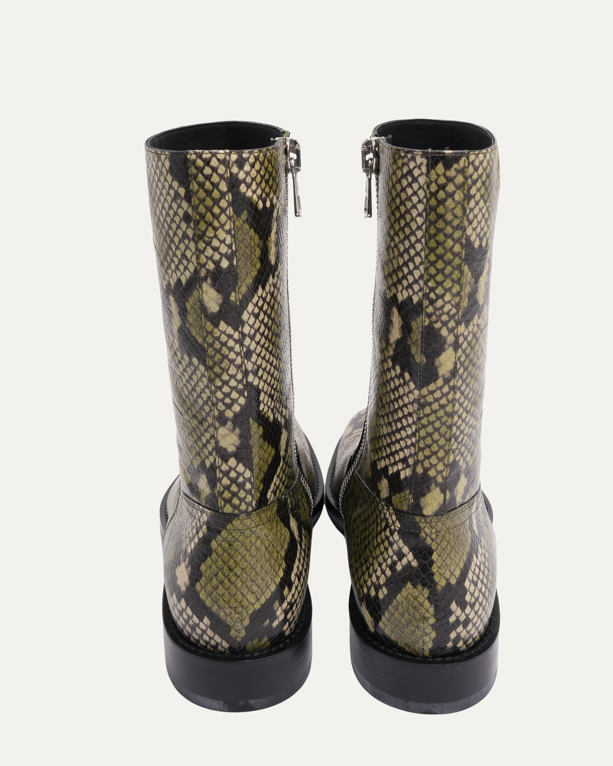 Snake Embossed Leather Boots