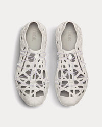 Dior Warp White Cosmo Rubber with Warped Cannage Motif Sandals