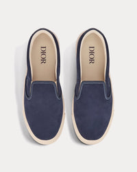 B101 Navy Blue Suede and Smooth Calfskin Slip On Sneakers