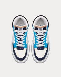D-Player Blue Multicolor Technical Fabric, Suede and Calfskin High Top Sneakers