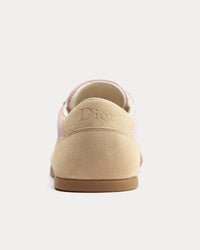 Ribbon Suede Calfskin Pink / Beige Low Top Sneakers