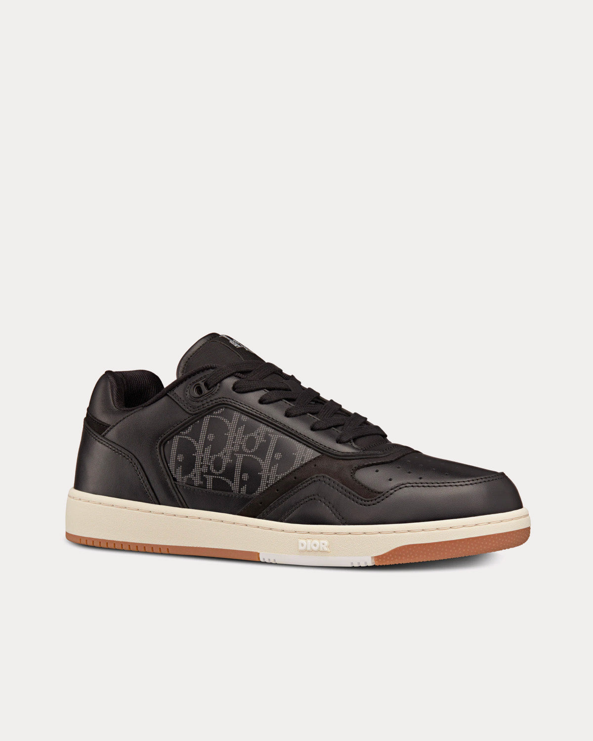 B27 Black Smooth Calfskin and Dior Oblique Galaxy Leather Low Top Sneakers