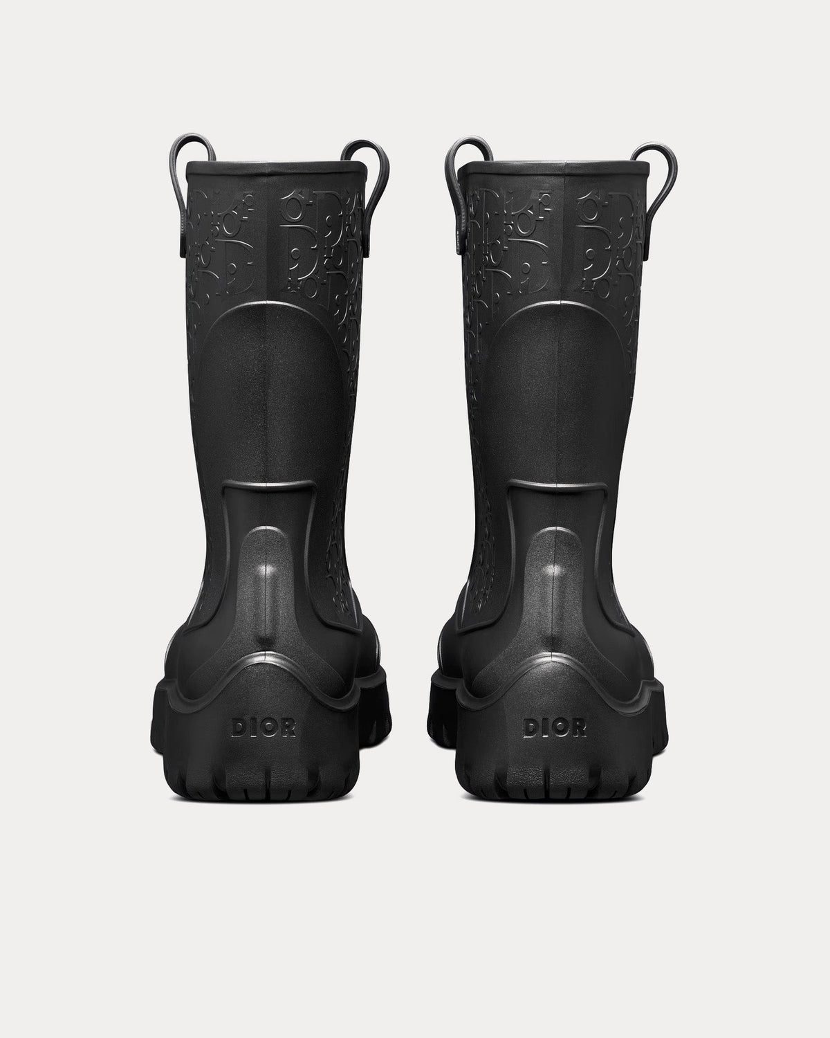 Garden Black Rubber with Dior Oblique Motif Rain Boots