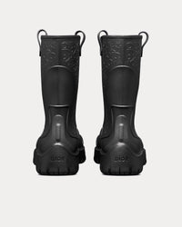 Garden Black Rubber with Dior Oblique Motif Rain Boots