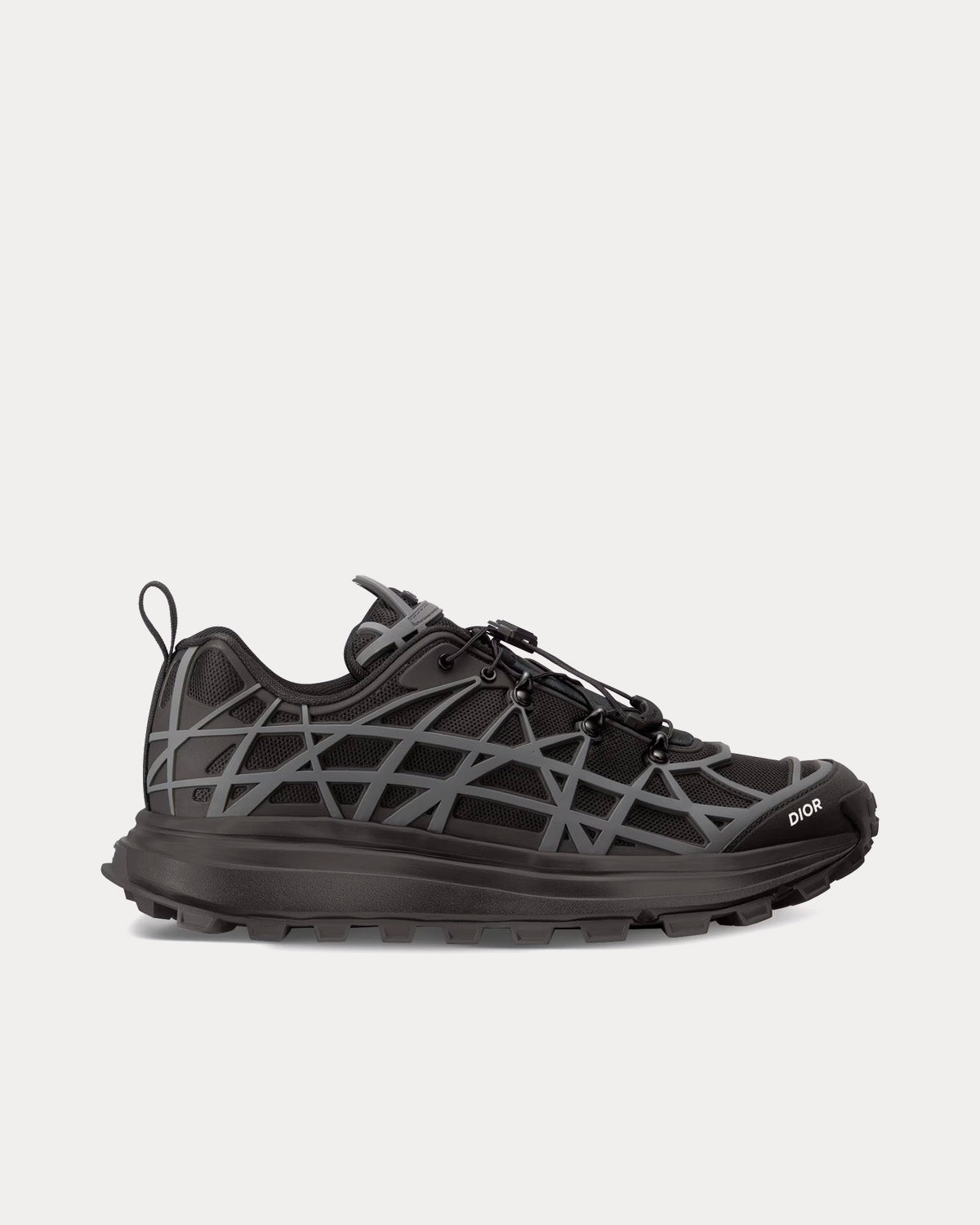 B31 Runner Technical Mesh & Rubber with Warped Cannage Motif Black / Anthracite Grey Low Top Sneakers