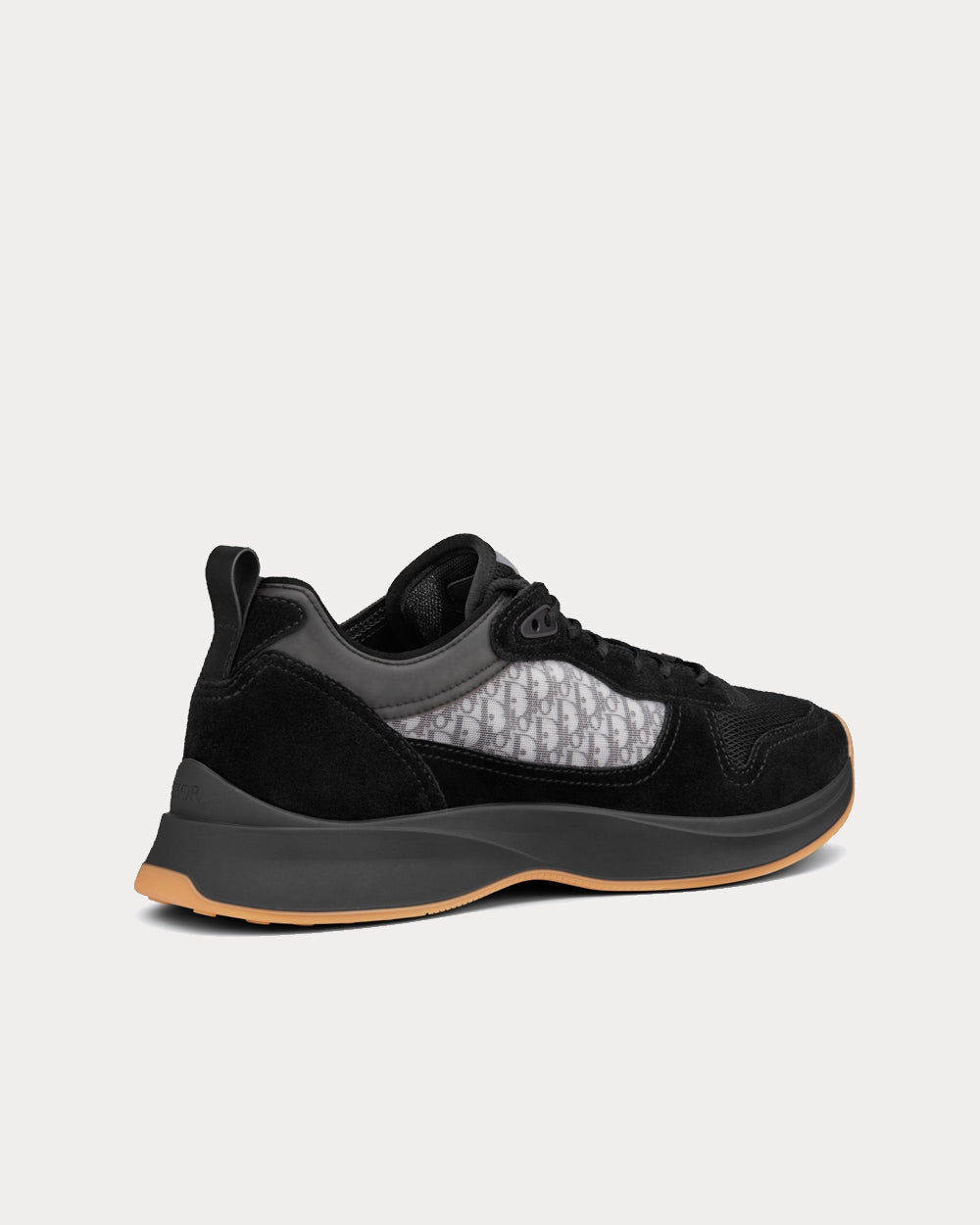 B25 Runnner Black Dior Oblique Canvas and Suede Low Top Sneakers