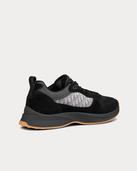 B25 Runnner Black Dior Oblique Canvas and Suede Low Top Sneakers