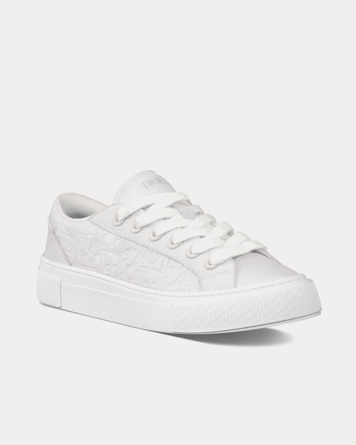 B33 White Grained Calfskin and White Dior Gravity Leather Low Top Sneakers
