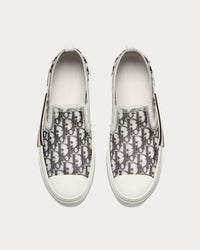 B23 Black and White Dior Oblique Canvas Slip On Sneakers