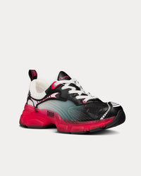 Vibe White Mesh and Black Calfskin with Raspberry Rubber Low Top Sneakers