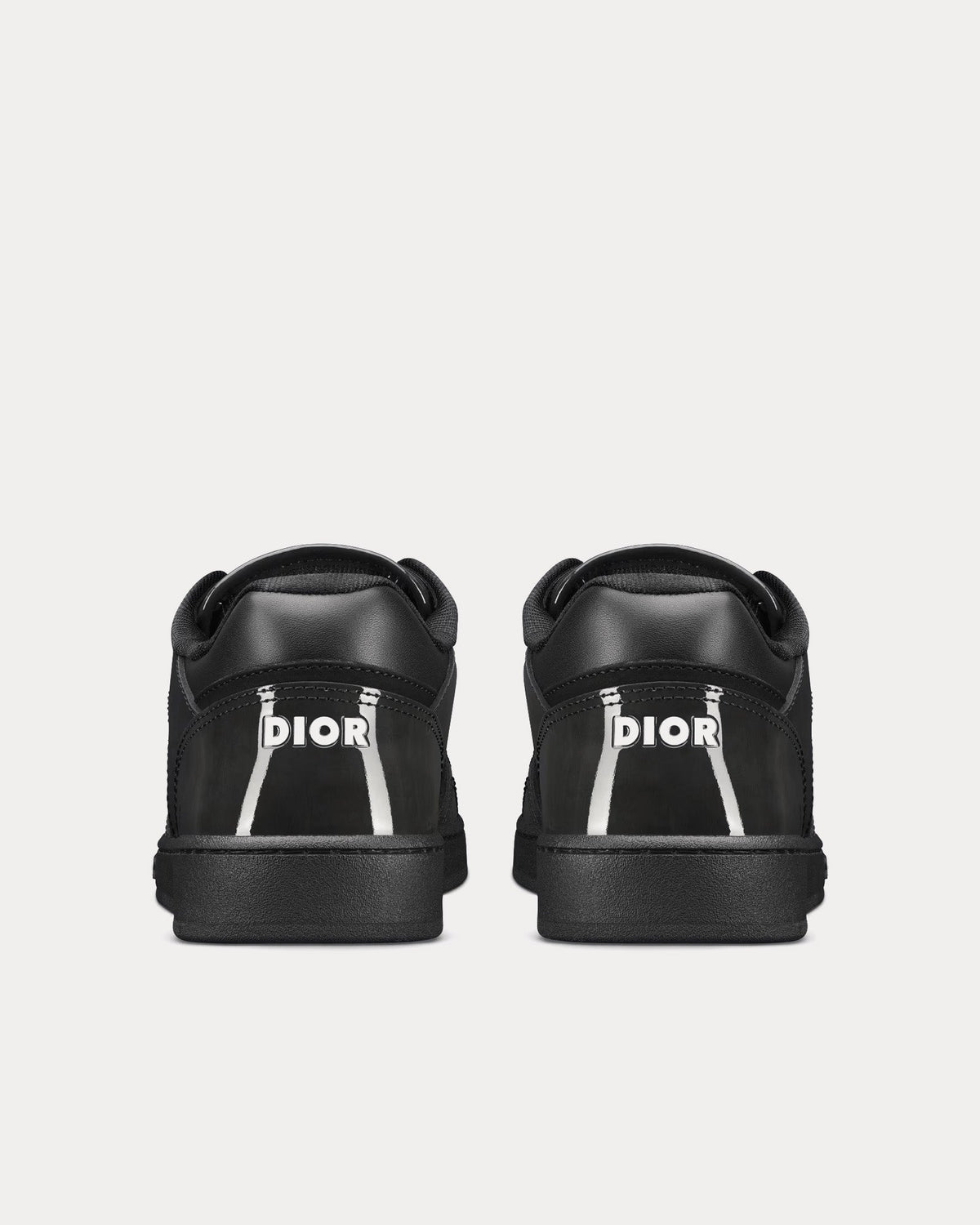 B27 Black Patent Calfskin and Dior Oblique Gravity Leather Low Top Sneakers