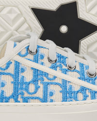 Walk'n'Dior Cornflower Blue Dior Oblique Embroidered Cotton Low Top Sneakers