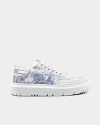 Addict Blue Toile de Jouy Technical Fabric Low Top Sneakers