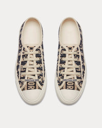 Walk'n'Dior Deep Blue Dior Oblique Embroidered Cotton Low Top Sneakers