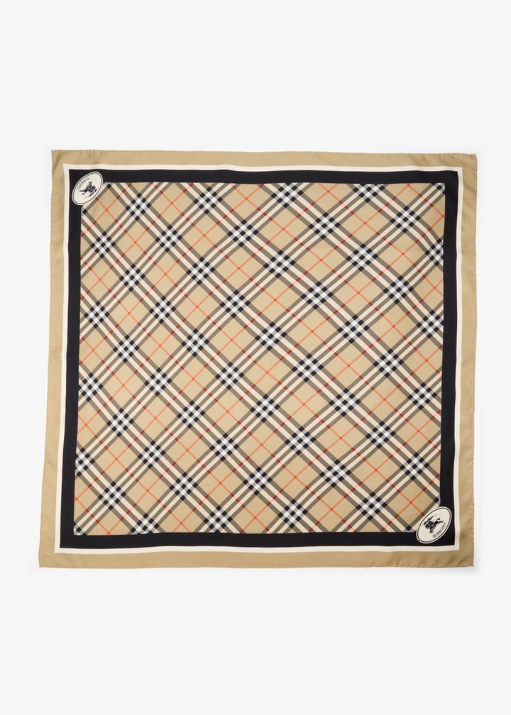 Check Knight Stamp Silk Twill Scarf